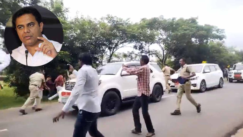 WATCH: Tension In Kamareddy, The Congress Workers Blocked KTR’s Convoy ...