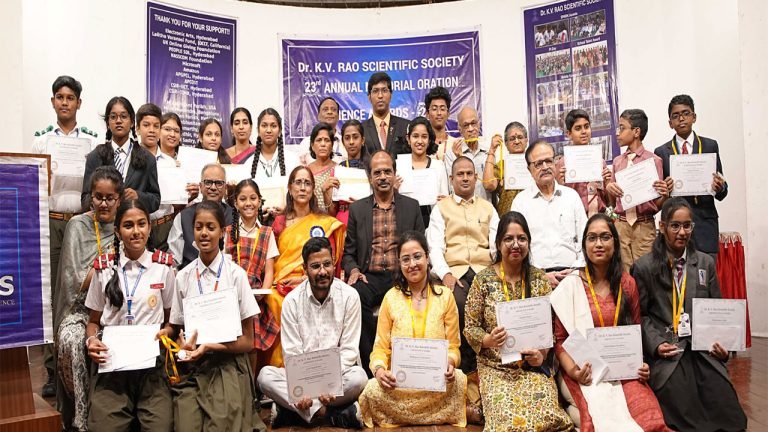 Dr. K. V. Rao Scientific Society has been involved in promoting Science for the past 23 years announced and presented the Science Excellence Awards