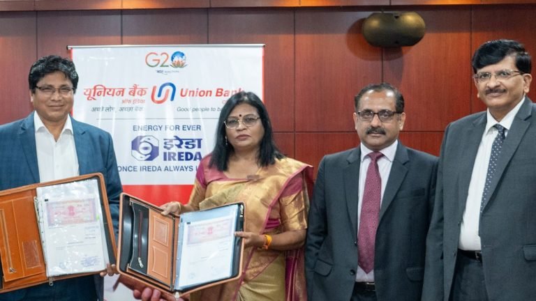 Union Bank of India and the Indian Renewable Energy Development Agency Ltd. (IREDA) entered into an MoU
