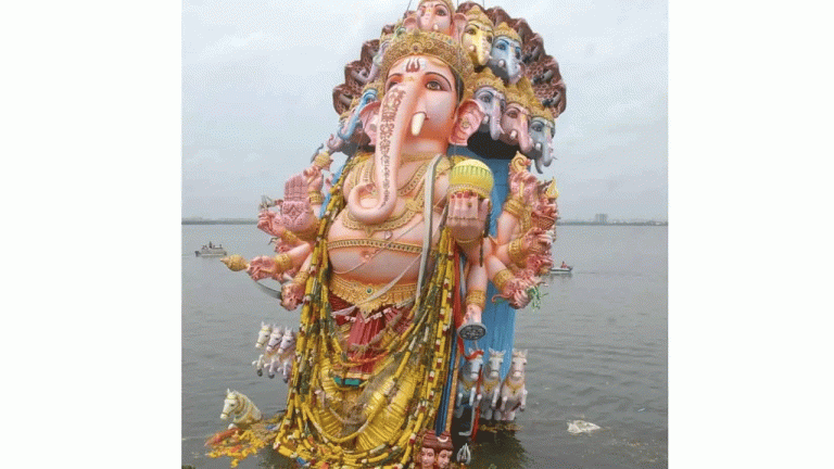 Khairatabad Ganesh Immersed In Hussain Sagar