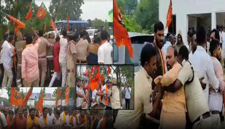 BJP Leaders Gherao MLA Camp Office: Clash Between Police And Agitators