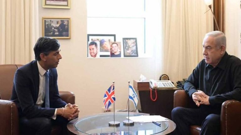 Netanyahu Holds Private Meeting With Rishi Sunak