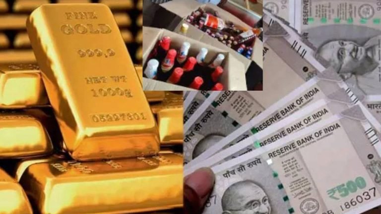 Huge Seizure Of Cash, Gold, and Liquor in Telangana, Tally Reaches Rs. 75 Crore