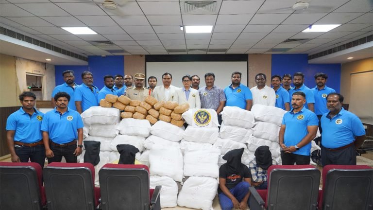 TSNAB Seized 1000 KGs Ganja Worth RS. 3.5 Crores And Nabbed 4 Notorious Peddlars