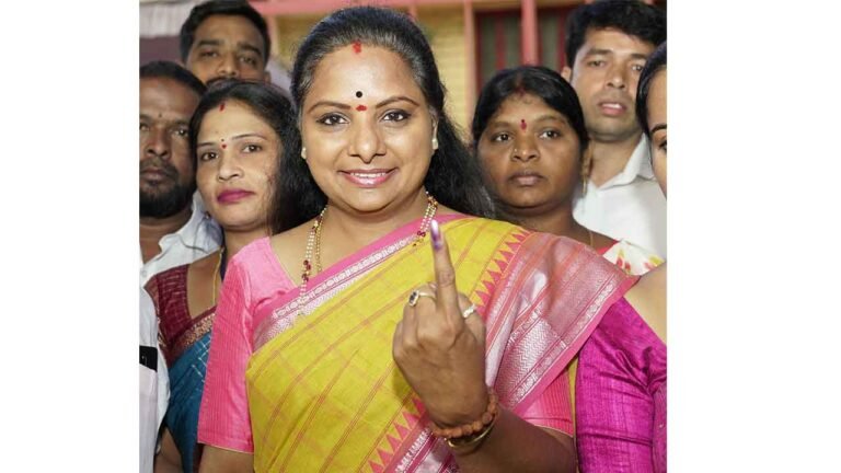 MLC Kavitha Cast Her Vote at Banjara Hills