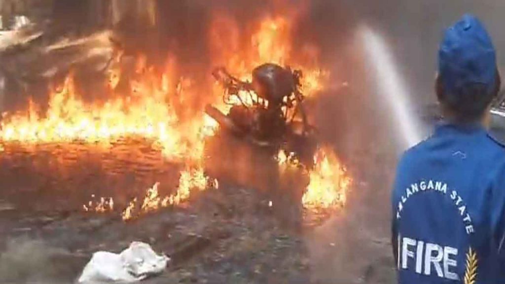 Fire Caused Due To Chemical Drums At Bazarghat