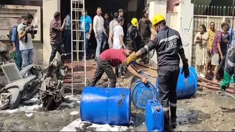 Fire Caused Due To Chemical Drums At Bazarghat