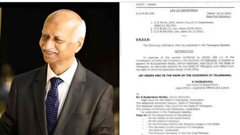 Revanth Reddy Govt. Appoints Sudarshan Reddy As Advocate General