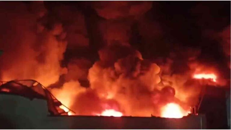 Massive Fire Broke Out In Paint Company In Amberpet 