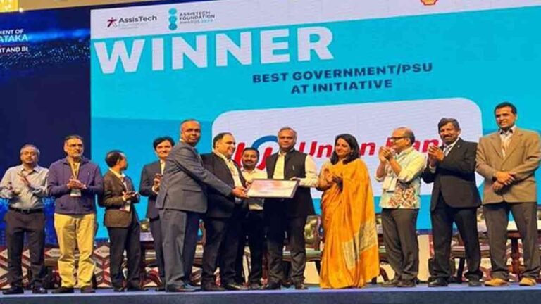 Union Bank of India has bagged "Best Government Led Assistive Technology Award"