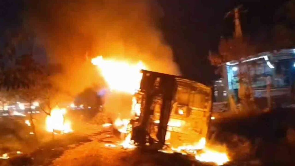 WATCH | Bus Caught Fire, Woman Burnt Alive
