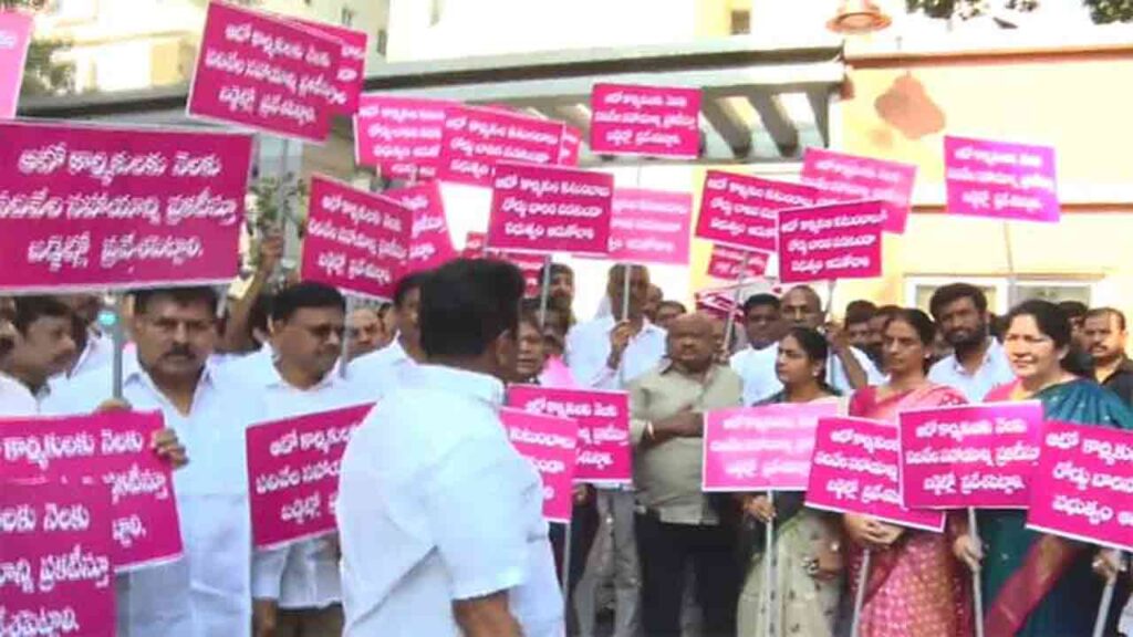 BRS Protest: Autos to Assembly, Demanding Aid for Telangana Drivers