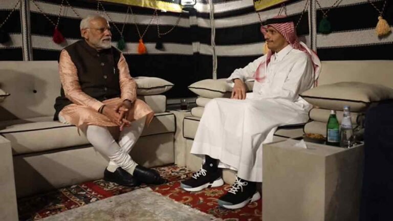 PM Modi In Doha For Talks With Qatar Emir Sheikh