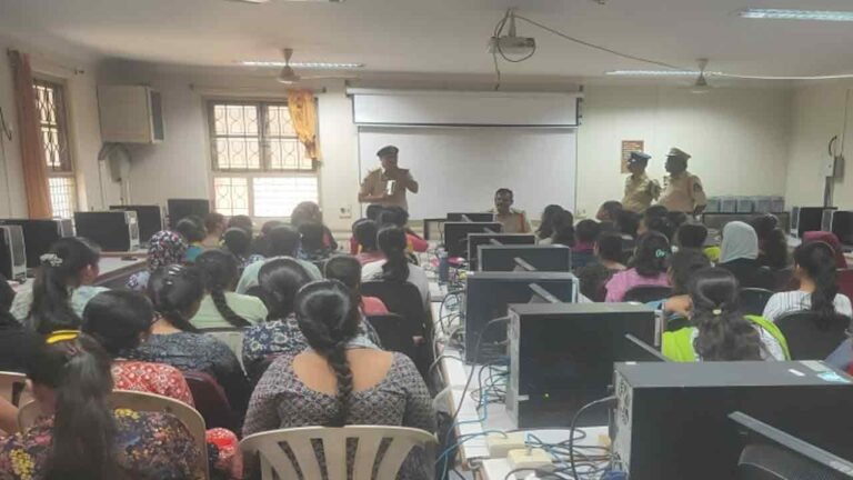 Sultan Bazar Police Conducted Awareness Programme On Cybercrime At TMV, Koti