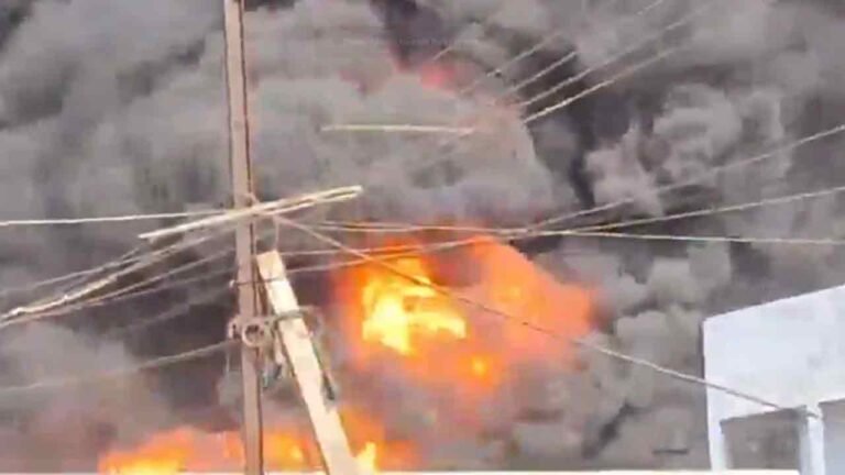 Fire Breaks Out At Oil Refining Facility In Vijayawada  