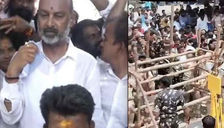 Case Registered Against Bandi Sanjay For Obstructing Police Duties In Chengicherla