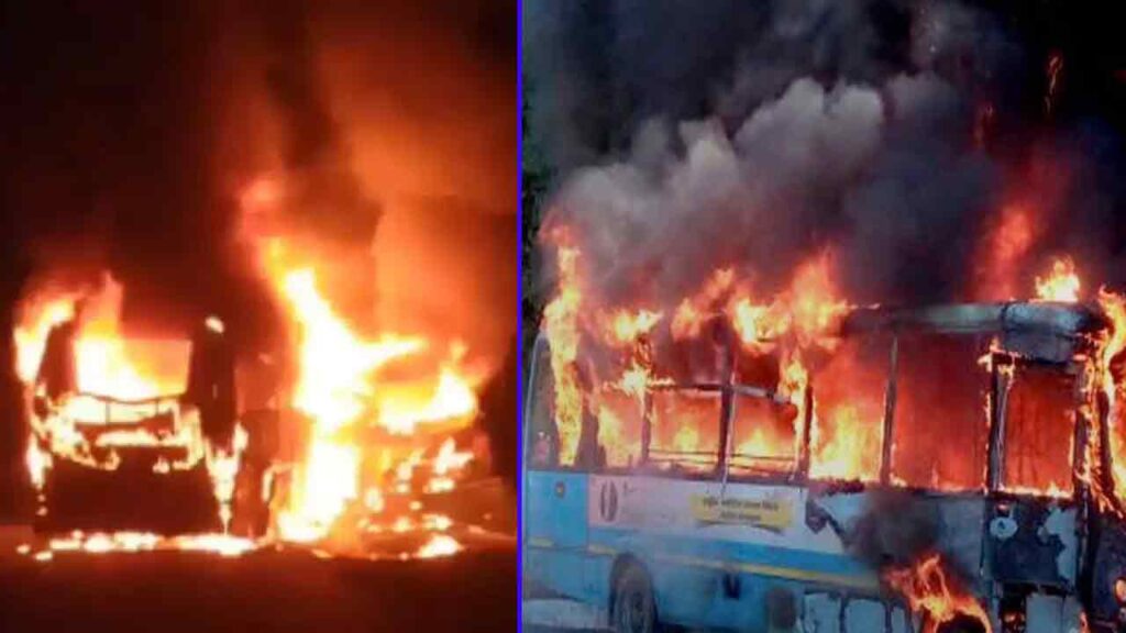 Hyderabad Bound Bus Catches Fire, 6 Killed, 20 Injured In Palnadu 