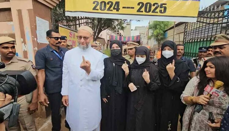 Asaduddin Owaisi Cast His Vote With Family In Hyderabad