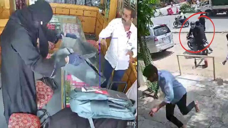 Two Men, One Clad In Burkha Made A Vain Bid To Loot Gold Shop In Hyderabad