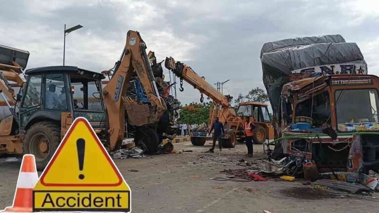 Two Dead, Three Injured As Lorry Collision In Sangareddy