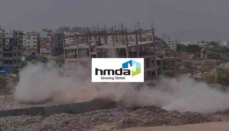 HMDA Whip ON Illegal Constructions: Building Being Demolished