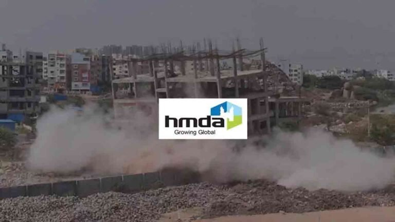 HMDA Whip ON Illegal Constructions: Building Being Demolished