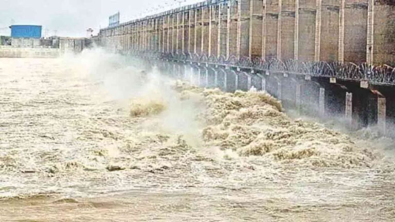 Slight Flood In Jurala Due To Rains In Catchment Areas