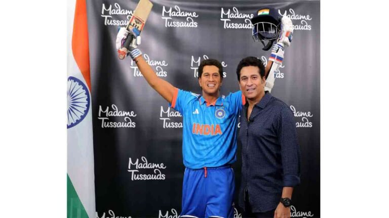 Sachin Tendulkar Dilvers Epic Moment At ICC Men’s T20 World Cup, Appearing Alongside His Madame Tussauds New York Wax Figure