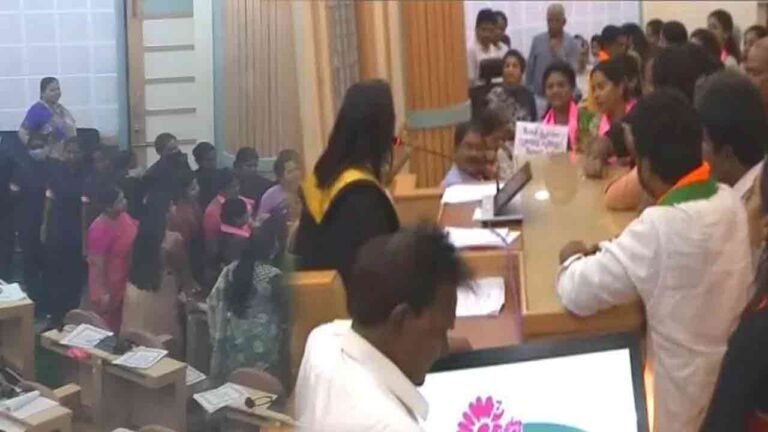 Tension In GHMC Council: Corporators Hit Each Other: Adjourned Indefinitely