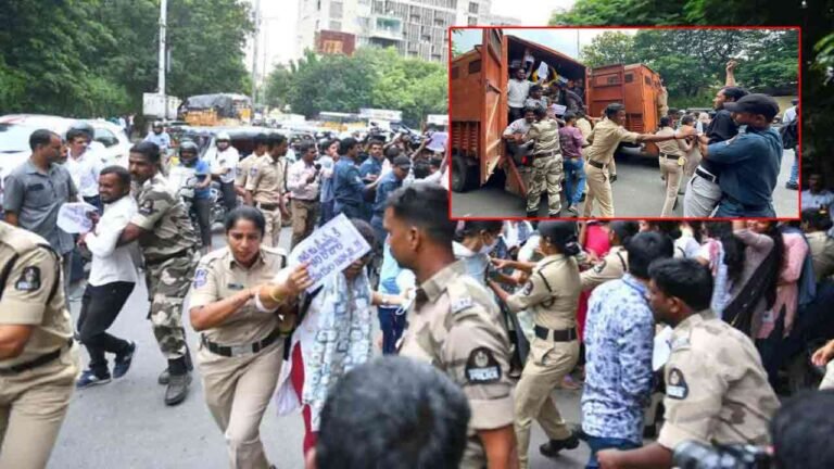 Protesters, Job Aspirants Arrested At Saifabad School Education Office