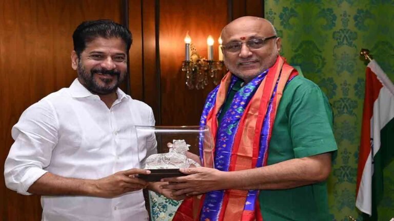 CM Revanth Reddy Meets Outgoing Governor CP Radhakrishnan
