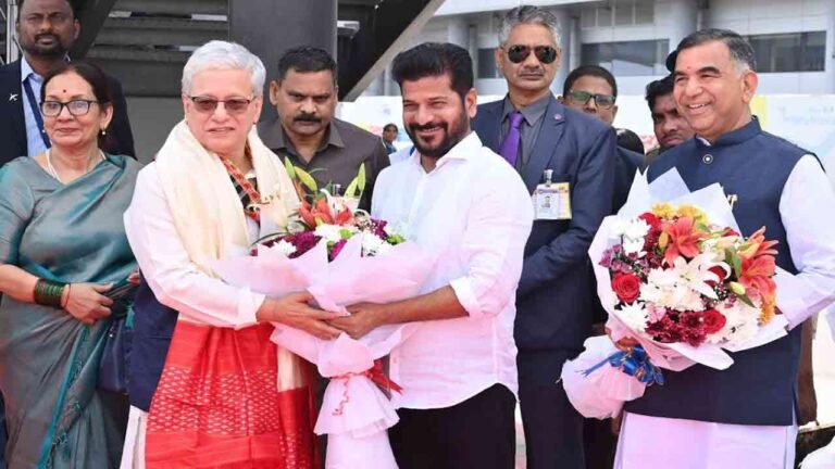 CM Revanth Welcome New Governor At Shamshabad Airport