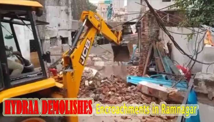 HYDRA Demolition In Ramnagar, Toddy Compound On Nala Razed