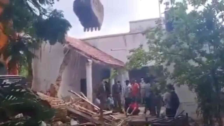 Demolition of Illegal Construction on Govt. Land in Rayadurgam Sparks Tension