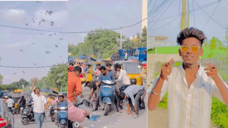 WATCH | YouTuber Creates Chaos By Throwing Money On Hyderabad Roads