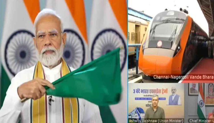 PM Modi Flagged Off Three New Vande Bharat Trains