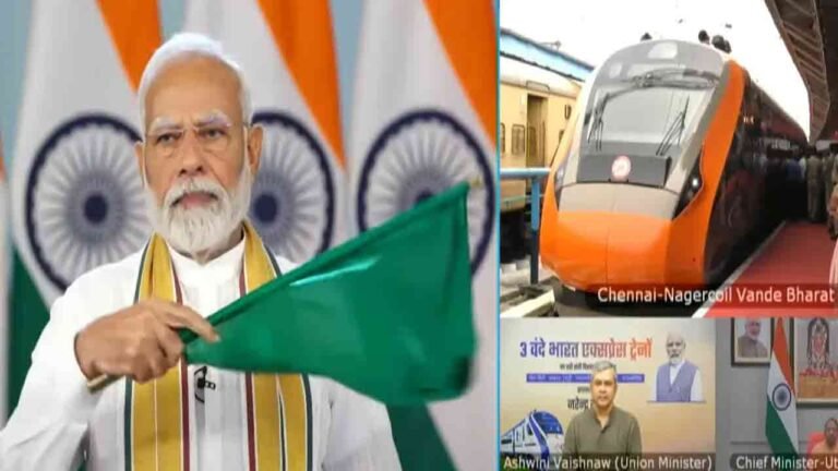 PM Modi Flagged Off Three New Vande Bharat Trains