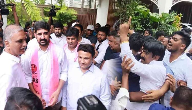 BRS Activists Attempts To Enter Gandhi House: High Tension At MLA'S House