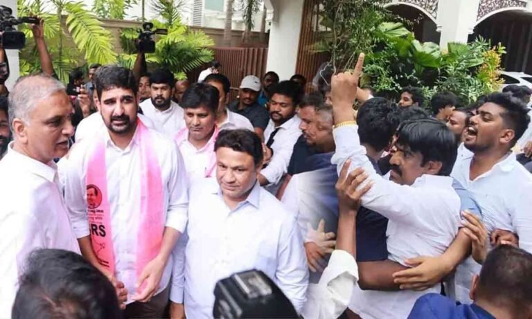 BRS Activists Attempts To Enter Gandhi House: High Tension At MLA'S House
