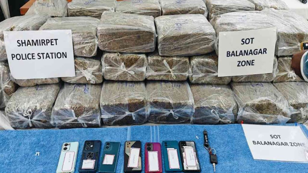 Four Drug Peddlers Of Haryana Nabbed In Hyderabad, 243 Kgs Ganja Seized