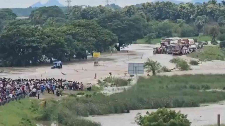Thousands Of Vehicles Stranded On Hyderabad-Vijayawada Highway