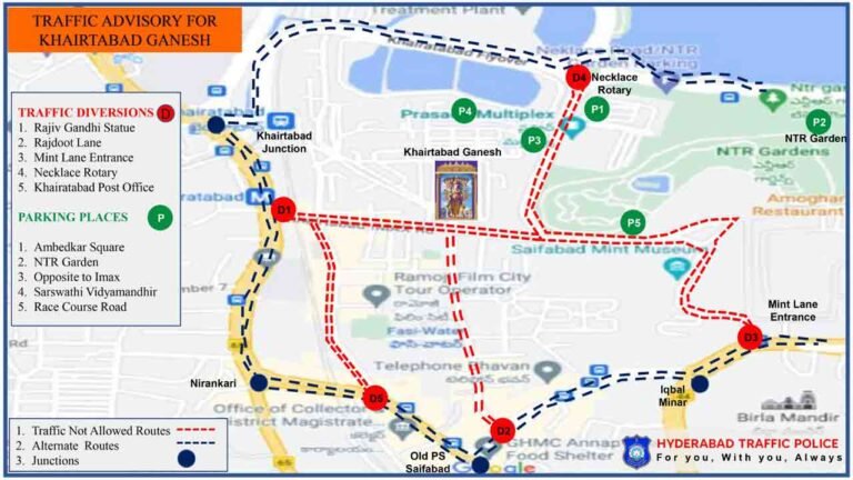 Khairatabad Ganesh Utsav: Traffic Diversions In Hyderabad