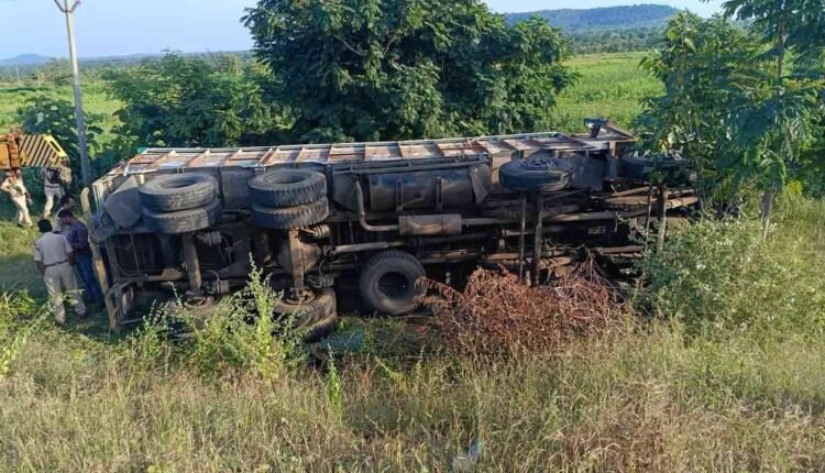 Wild Animal Transport Lorry Overturns In Nirmal, All Animals Rescued