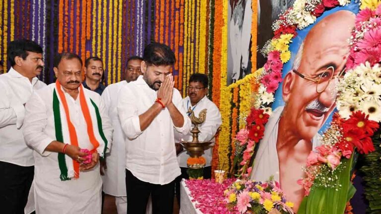 CM Revanth Paid Tributes To Mahatma Gandhi On His Birth Anniversary