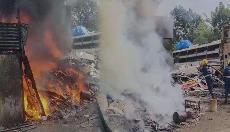 Fire Broke Out In A Scrap Godown At Attapur