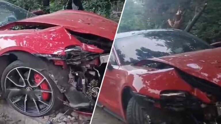Speeding Porsche Car Crashes Near KBR Park