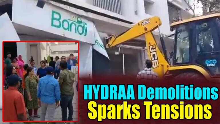 HYDRAA Demolition In Manikonda Sparks Protests, Tension Prevails