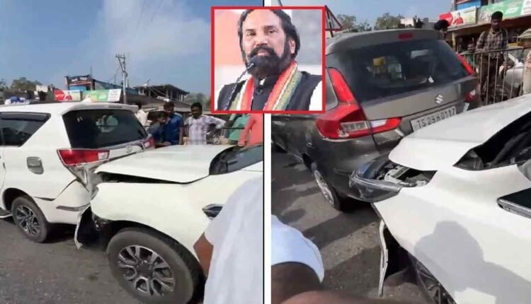Minister Uttam Kumar Reddy Narrowly Escapes An Accident