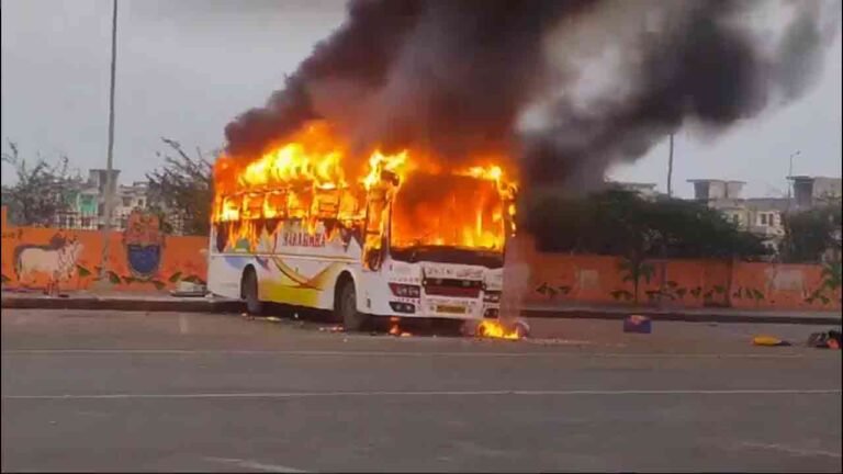 Bhainsa Passenger Bus Catches Fire, Elderly Man Burnt Alive