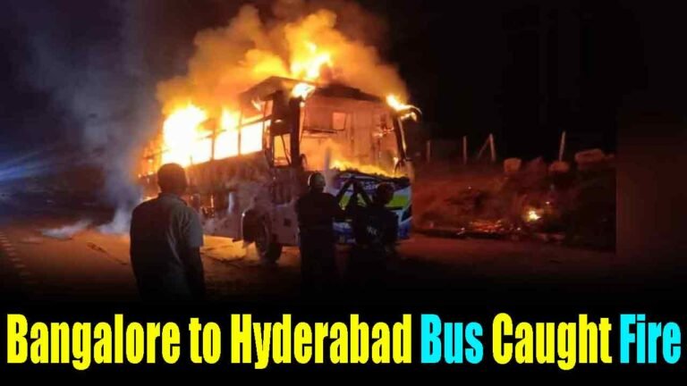 Passengers Escape As Fire Breaks Out On BLR-HYD Bus
